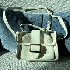 Clear bag with white pouch